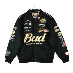 Vintage Jeff Hamilton Racing Collection Jacket Mens XXL Budweiser King Of Beers